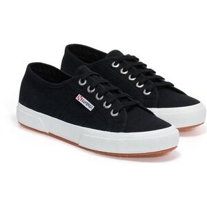 Superga 2750 Cotu Classic Full Black Canvas Sneakers Womens 6 NEW